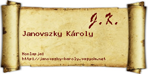 Janovszky Károly névjegykártya