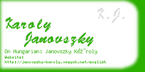 karoly janovszky business card